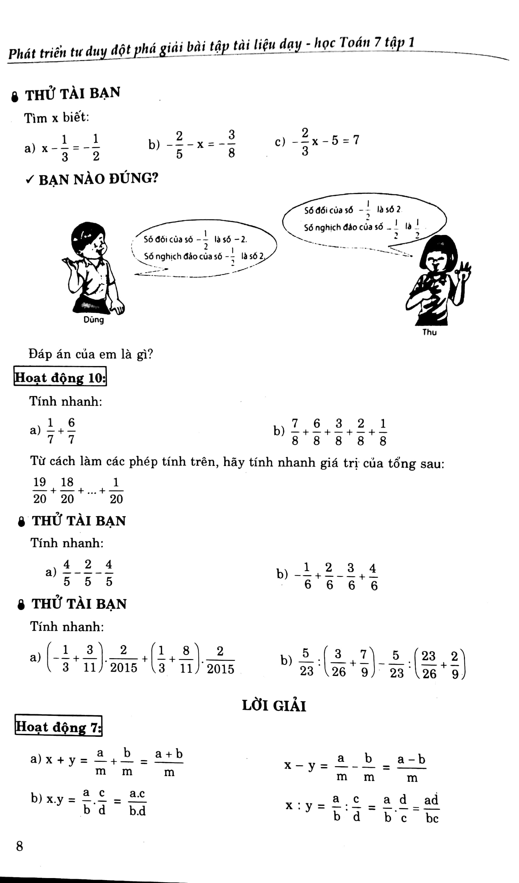 Sách - Phát Triển Tư Duy Đột Phá Giải Bài Tập Tài Liệu Dạy - Học Toán Lớp 7 (Tập 1)