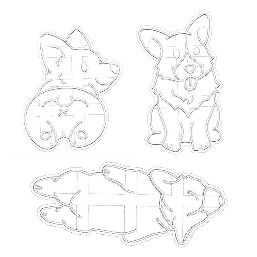 GOGOUP Set 3 Khuôn Dập Nổi Họa Tiết Hoạt Hình Dễ Thương Dùng Để Trang Trí Bánh