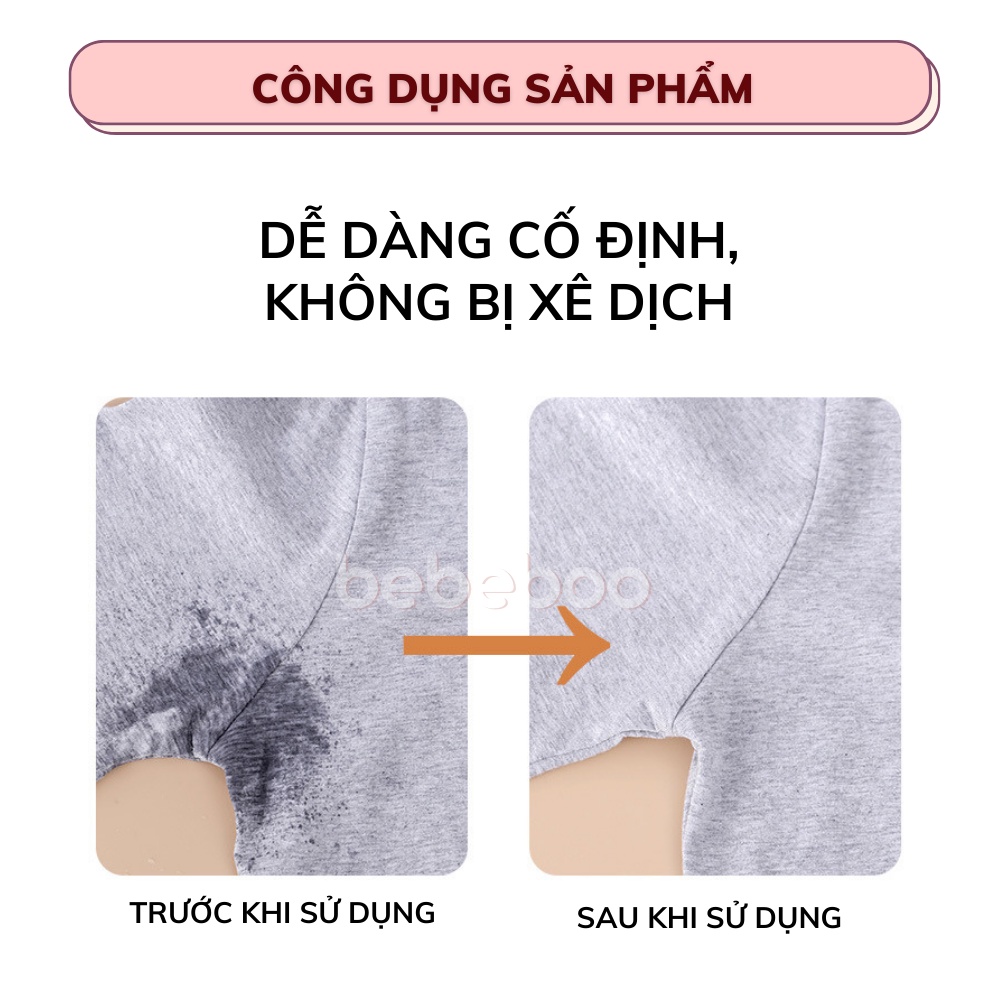 Hộp 20 Miếng dán thấm mồ hôi BEBECHIC - Khô thoáng ngăn mồ hôi nách ướt áo - Khử mùi mồ hôi nách