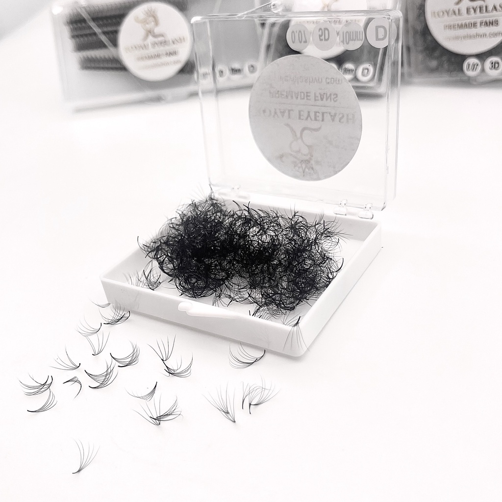 Mi Fans Sẵn  5D ROYAL EYELASH Lông Chồn Cao Cấp /  500 - 1000 fans / C,CC,D /0.07