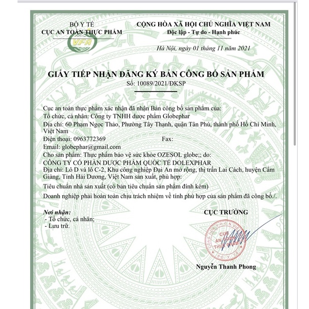 Viên sủi điện giải OSEZOL globe - Tuýp 10 viên