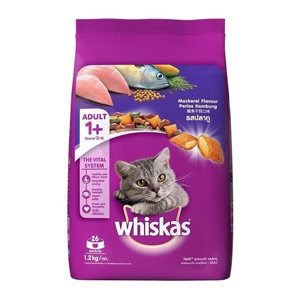Thức ăn hạt cho mèo trưởng thành Whiskas 1.2kg