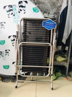 Ghế bố xếp inox (ko gác chân )