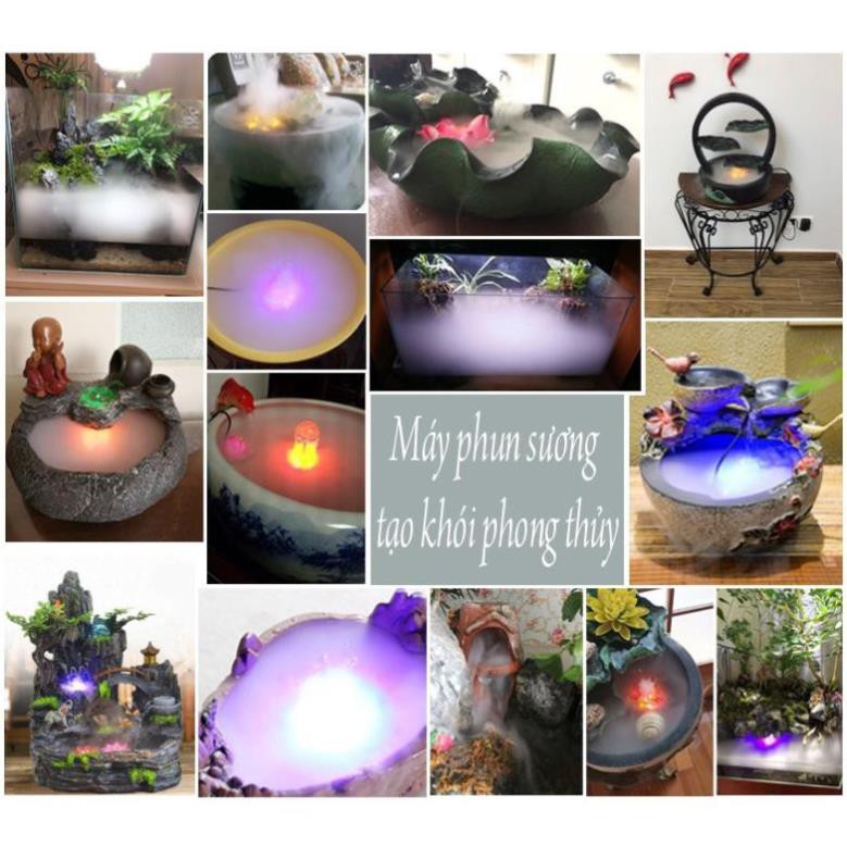 Máy phung sương tạo khói , Quả cầu thủy tinh Kèm giá đở 5cm, phụ kiện thác nước phong thủy