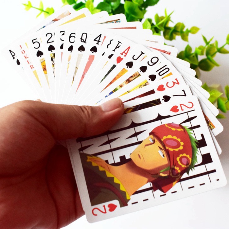 Bộ bài Tây anime Luffy onepiece Wanted Truy Nã,Rozo,luffy,chopper , bộ Tú 54 lá in hình anime manga dễ thương si