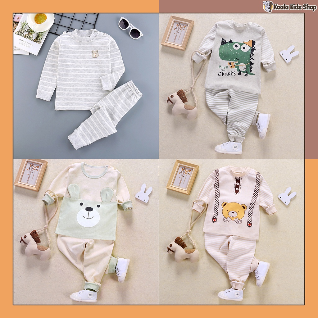 Bộ quần áo thun thu đông bé trai Đồ bộ dài tay cotton dài tay trẻ em từ 2 - 7 tuổi