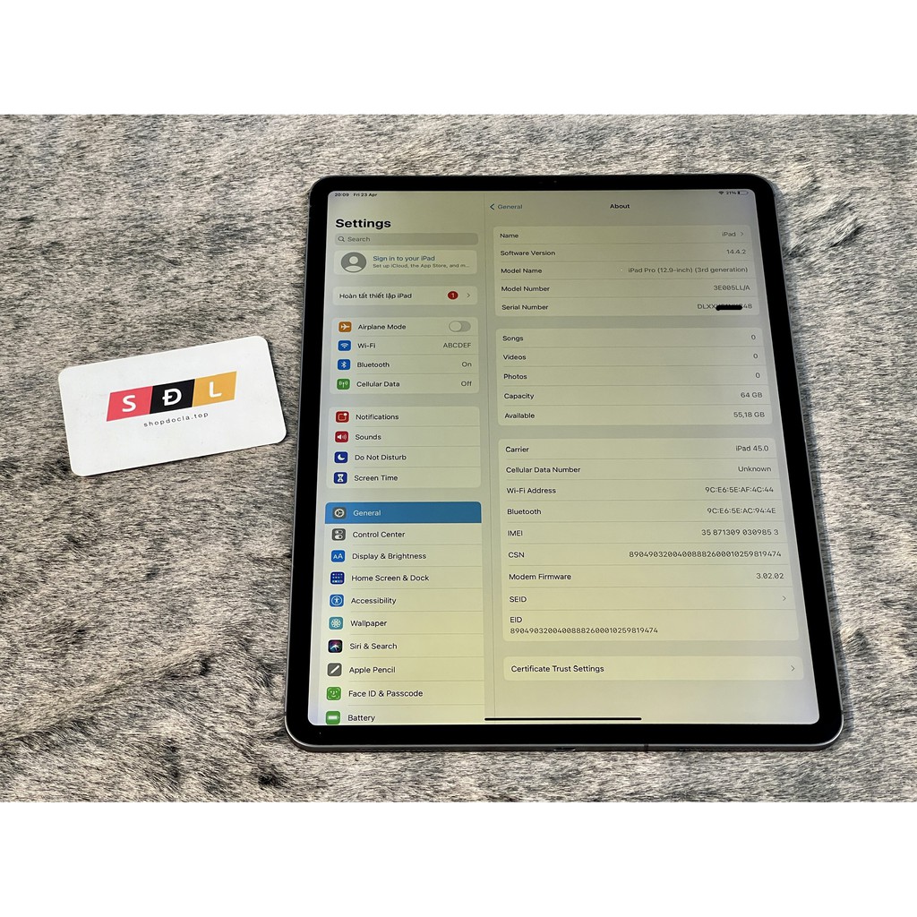 Máy tính bảng Apple iPad pro 12.9 inch gen 3 dung lượng 64GB bản 4G | WebRaoVat - webraovat.net.vn