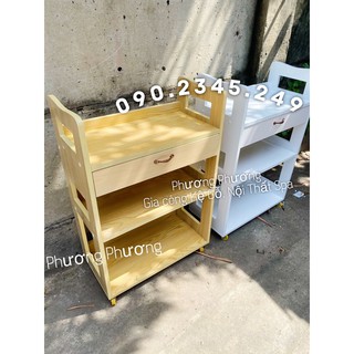Kệ gỗ spa , xe đẩy gỗ