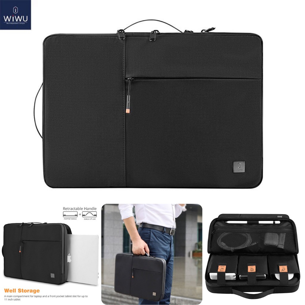 Túi Xách chống sốc Macbook, Laptop 13/14/15/15.6/16inch- Bảo Vệ 360 độ - Wiwu Alpha Double Layer Sleeve-Xách ngang/dọc