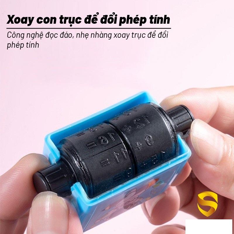 Máy in phép tính con lăn phép tính tự động cộng trừ nhân chia giúp các bé phát triển tư duy toán học tặng kèm lọ mực