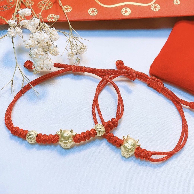 Lắc tay trâu kim tiền bạc cao cấp mạ vàng 24kara - Vàng Bạc Khải Khải
