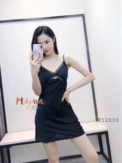 V12030 VÁY NGỦ LỤA CHÉO NGỰC ( CÓ ĐỆM)