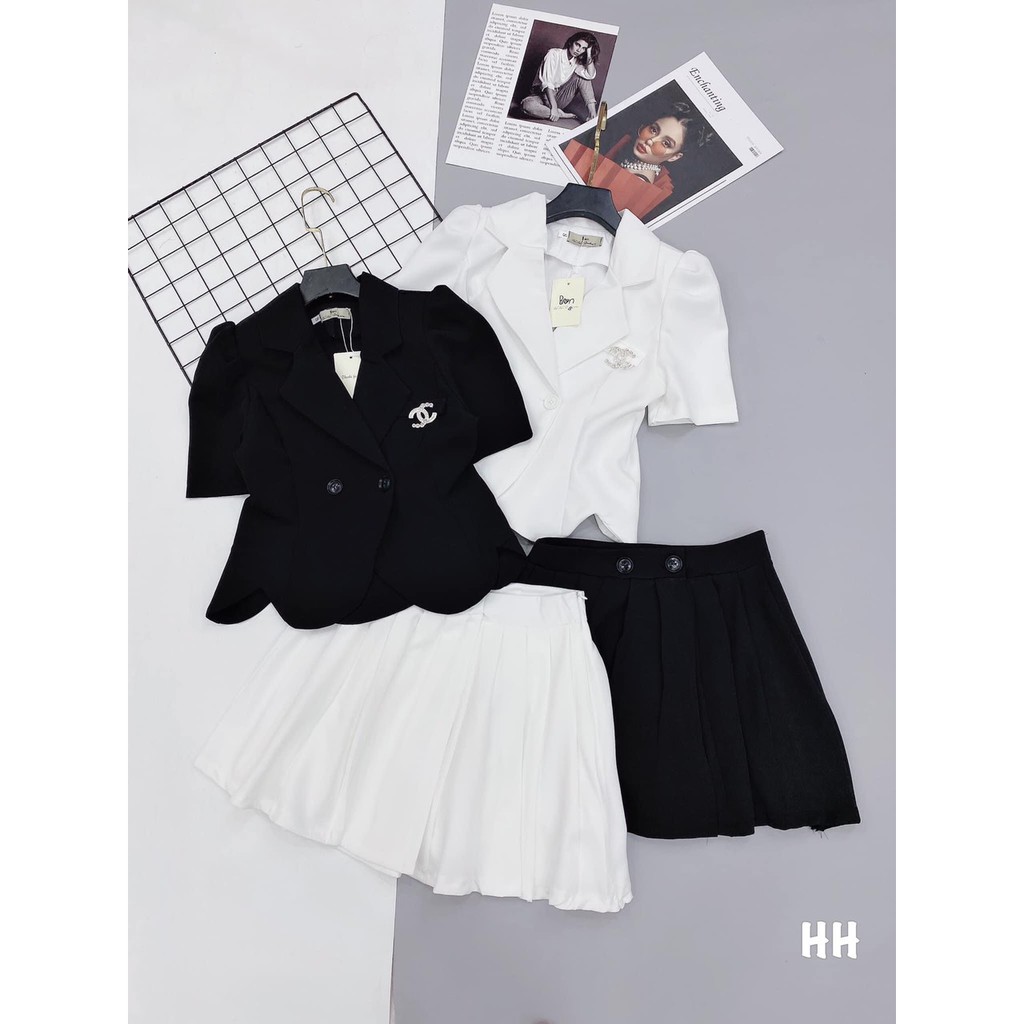 BÁN SỈ ÁO VEST MIX CHÂN VÁY XẾP LI | BigBuy360 - bigbuy360.vn