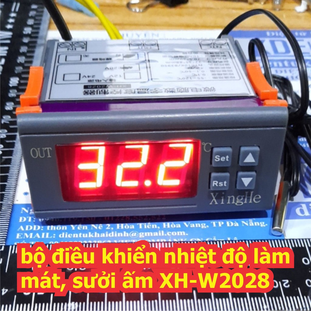 bộ điều khiển nhiệt độ làm mát, sưởi ấm themostat controller XH-W2028, áp vào 12Vdc 24Vdc 220VAC kde6606