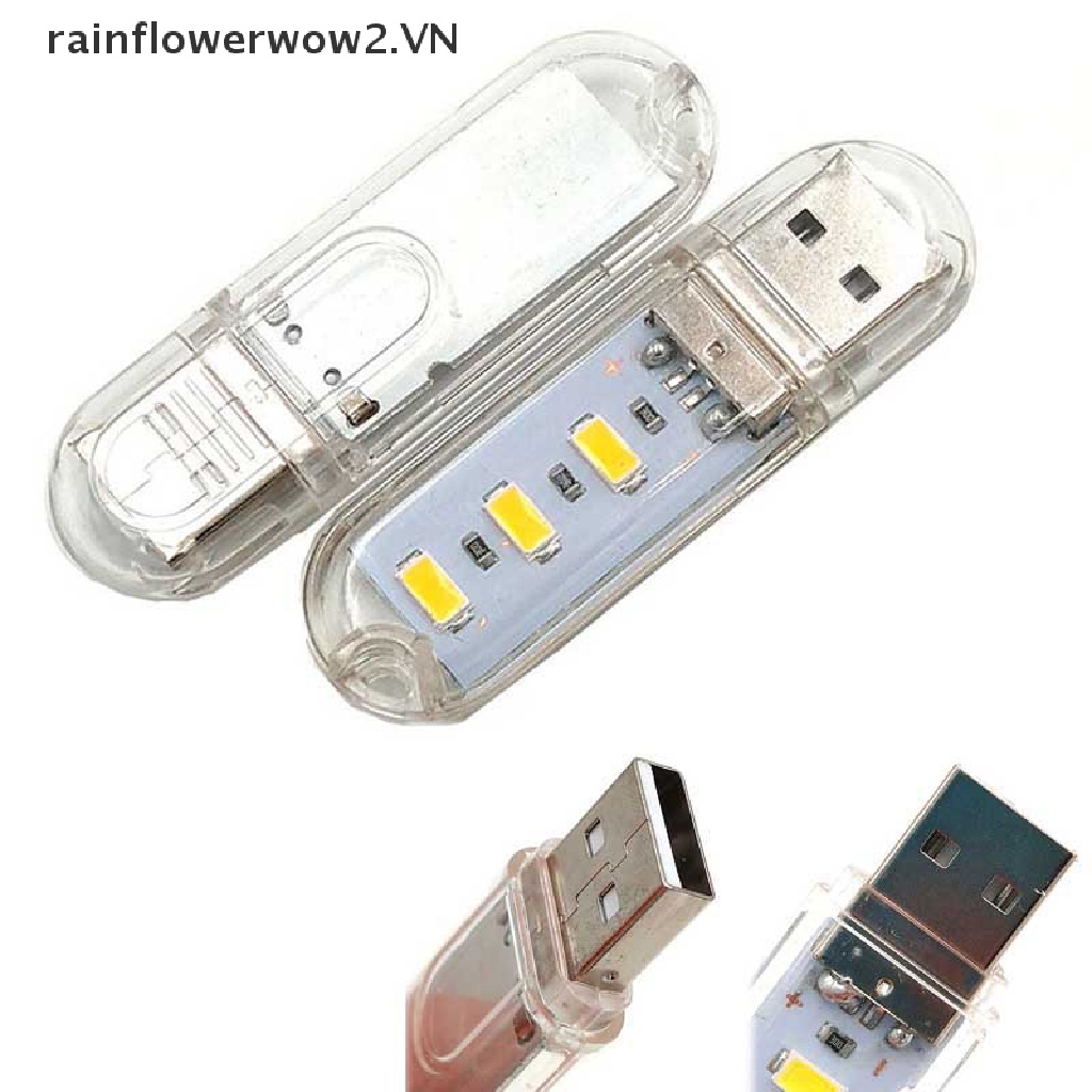 Đèn Ngủ 3 Bóng LED Mini Di Động Kèm Sạc USB Tiện Dụng Mang Theo Cắm Trại