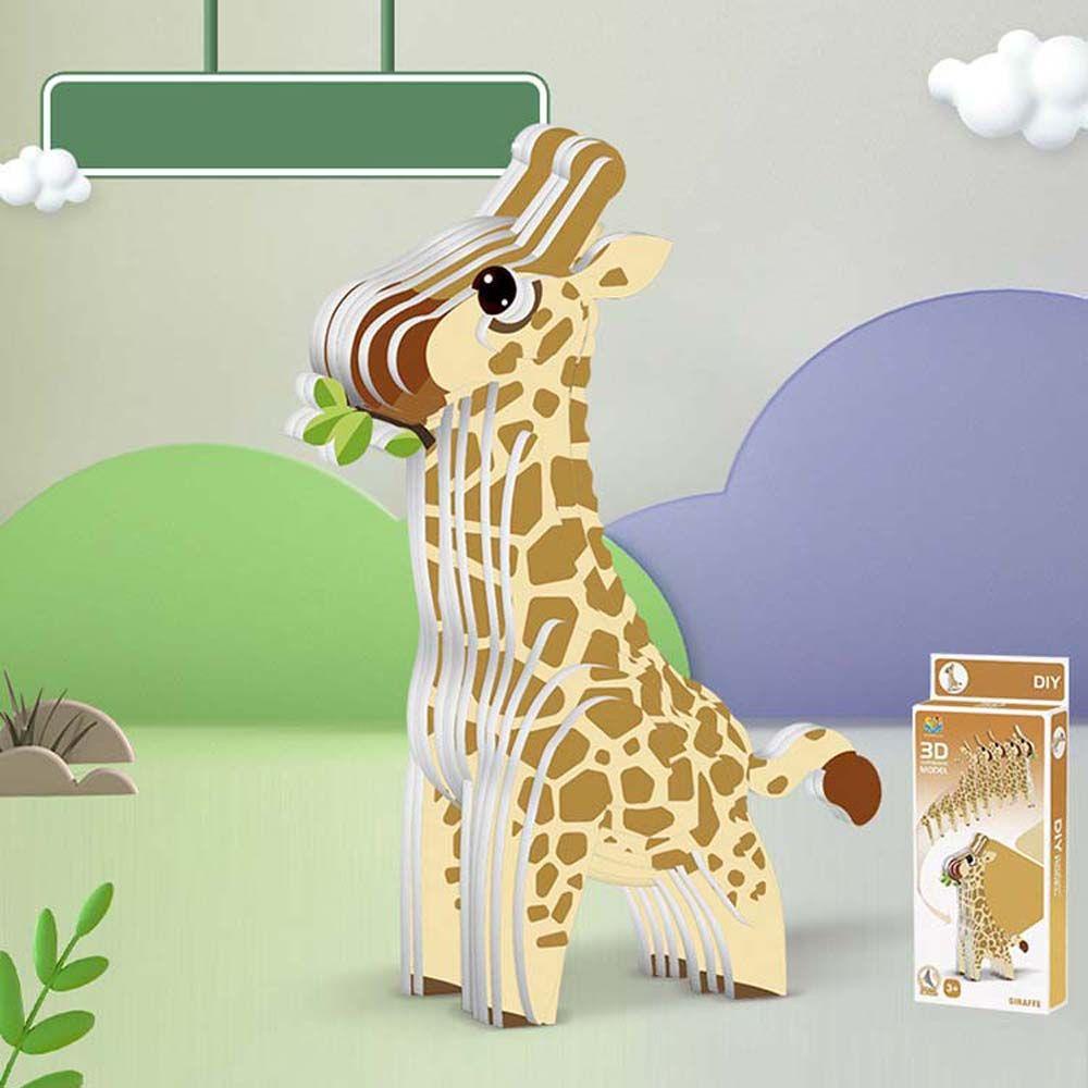 Đồ Chơi Xếp Hình 3D Bằng Giấy Họa Tiết Động Vật Dễ Thương Bắt Mắt