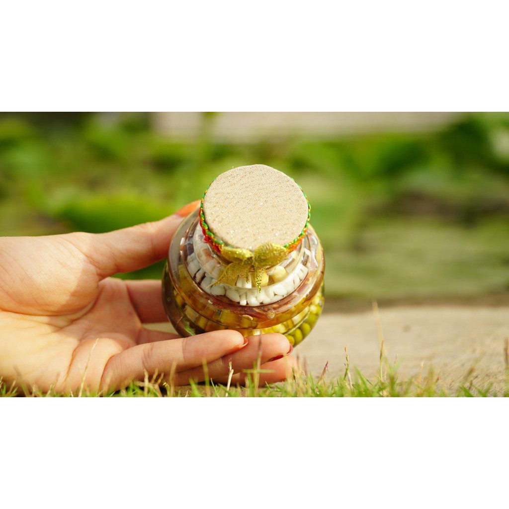 Ngũ cốc phong thủy tháp ba tầng MAY MẮN đặt bàn - Cao 7cm | BigBuy360 - bigbuy360.vn