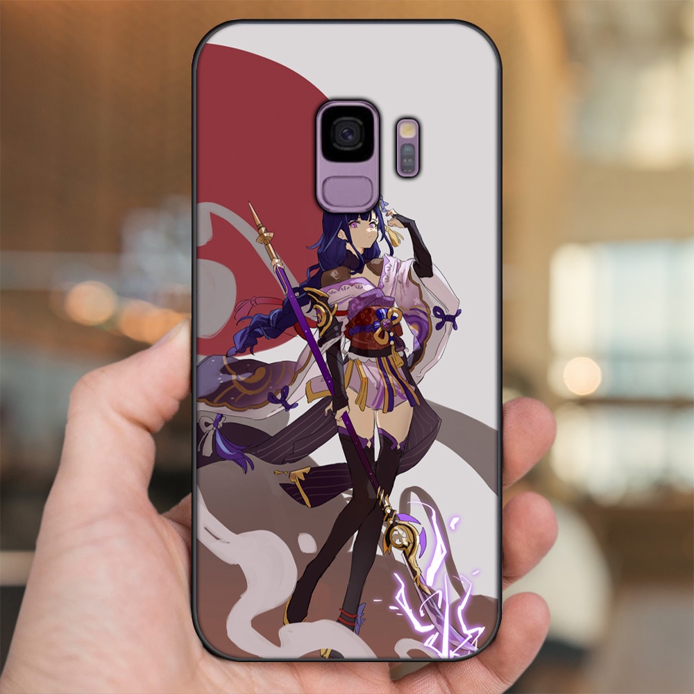 Ốp lưng Samsung S9 viền đen in hình Raiden Shogun Genshin Impact