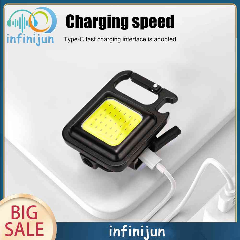 Móc Khóa Đèn LED COB Mini 400lm Chống Nước 4 Chế Độ