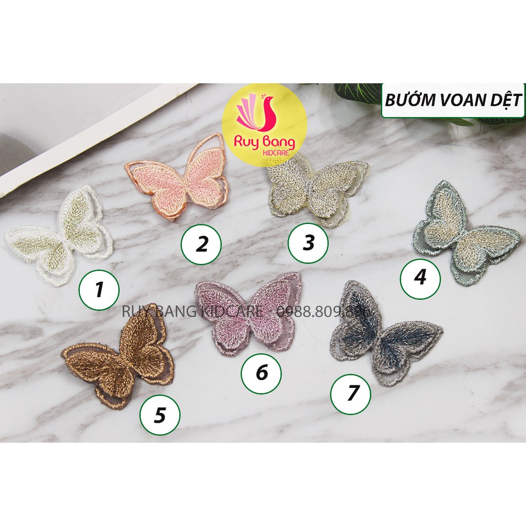 Bướm voan dệt size bé Rộng 4.5cm*Rộng 3.5*dài 3.5cm