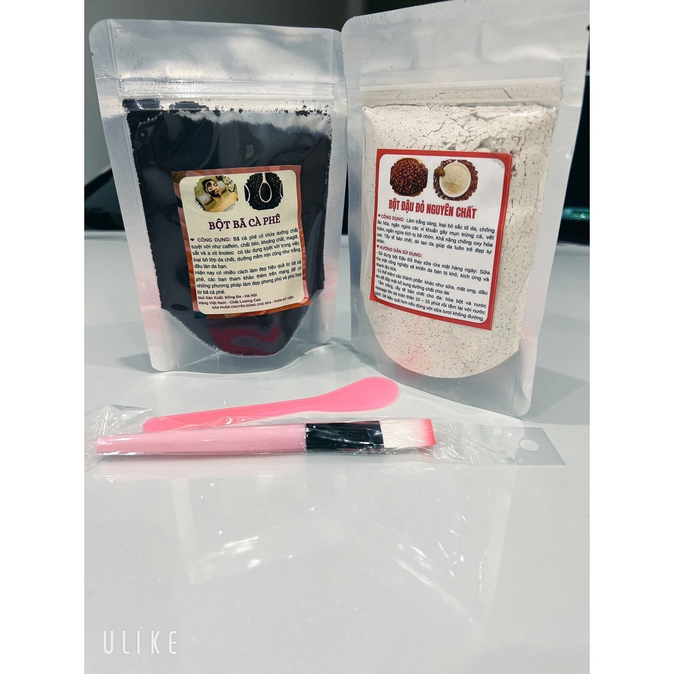 Combo đậu đỏ 100gr+ bã cafe 100g( tặng thìa)