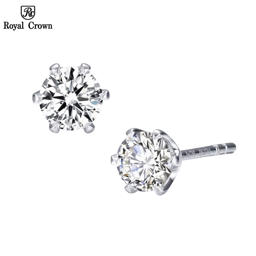 Khuyên tai bạc nữ Royal Crown RC172 Bông tai bạc nữ nụ đá chính hãng