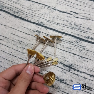 Bộ 9 chổi đồng đánh gỉ mini trục 3.17mm [freeship].