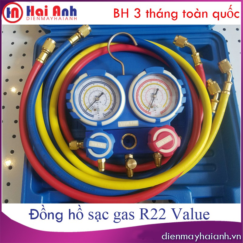 Bộ nạp gas máy lạnh- Bộ Đồng hồ nạp gas lạnh R22 Value chính hãng, độ bền cao, bảo hành toàn quốc