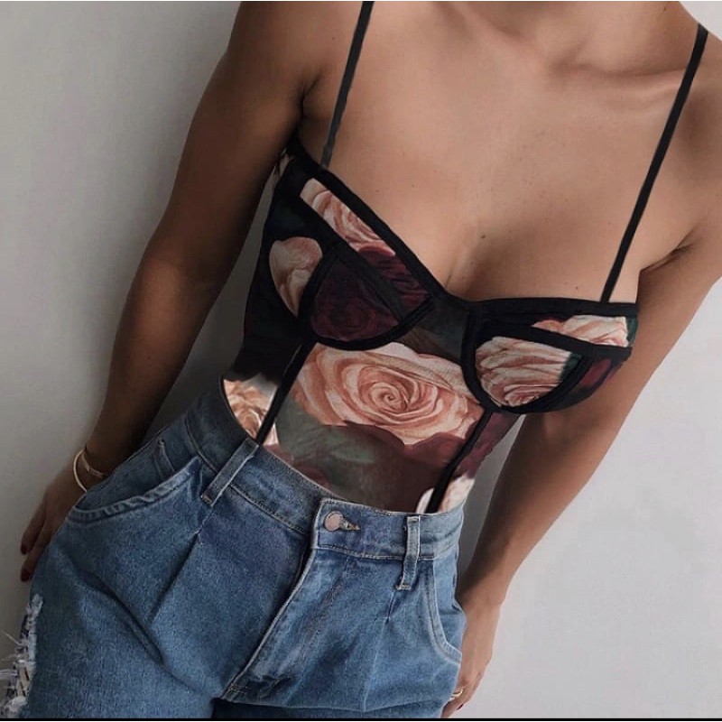 Bodysuit hoa hồng cup ngực | BigBuy360 - bigbuy360.vn