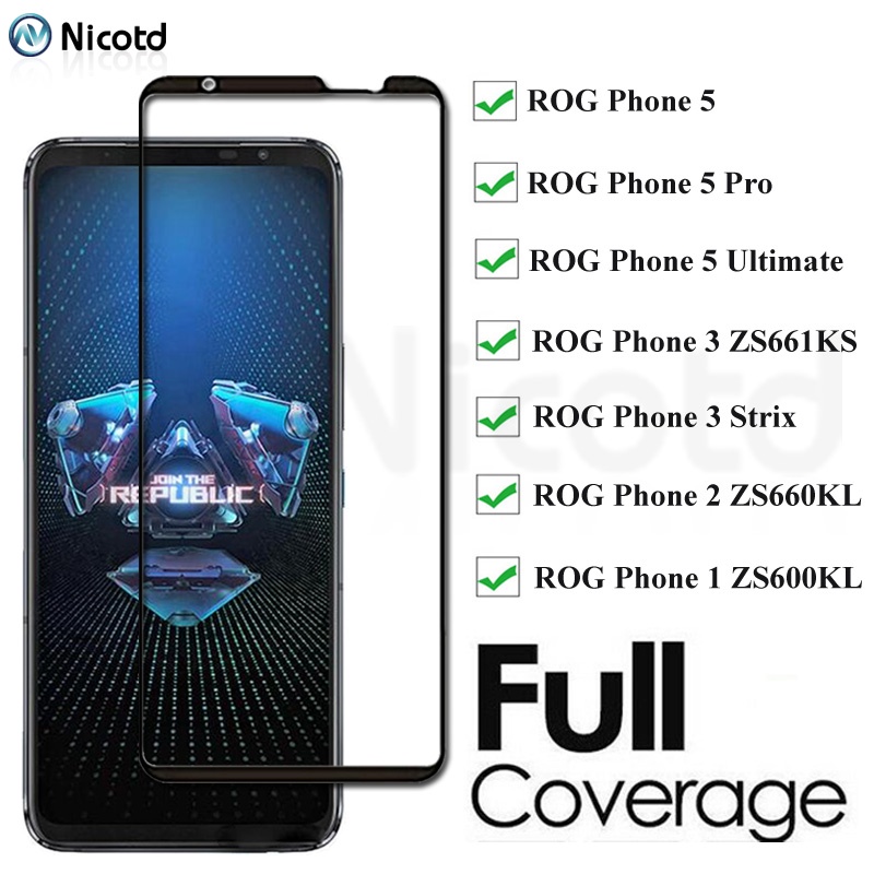 Kính Cường Lực Bảo Vệ Màn Hình Asus Rog Phone 1 2 3 5 Rog Phone 5 Pro Ultimate 3 Strix ZS661KS ZS660KL ZS600K