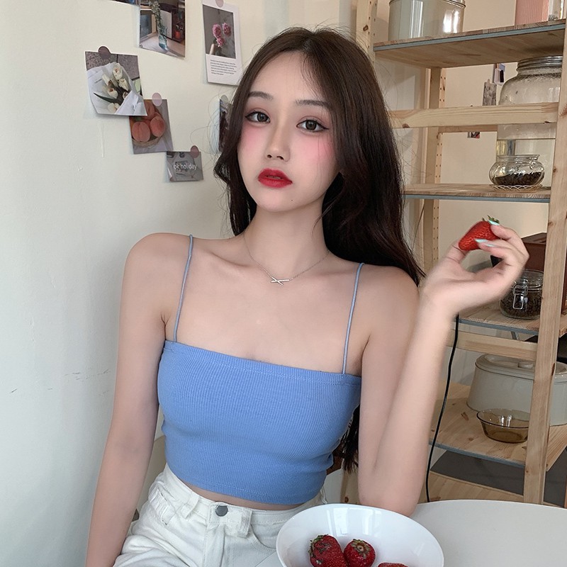 Ulzzang ( 얼짱) - ÁO HAI DÂY SEXY CROPTOP CỰC XINH THỜI TRANG NỮ