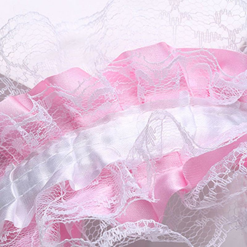 Băng Đô Tai Mèo Bằng Lông Giả Phối Ren Tua Rua Dễ Thương Dành Cho Nữ