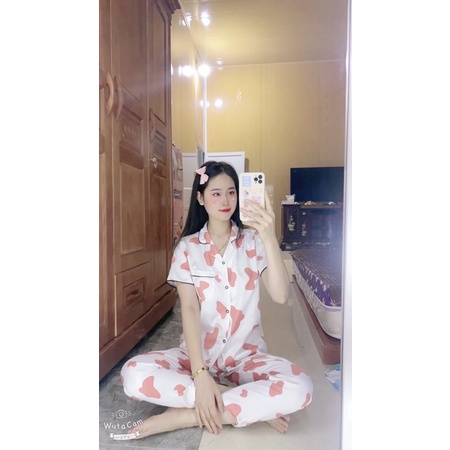 Bộ Pizama Tay CỘC Quần DÀI Chất Kate Thái