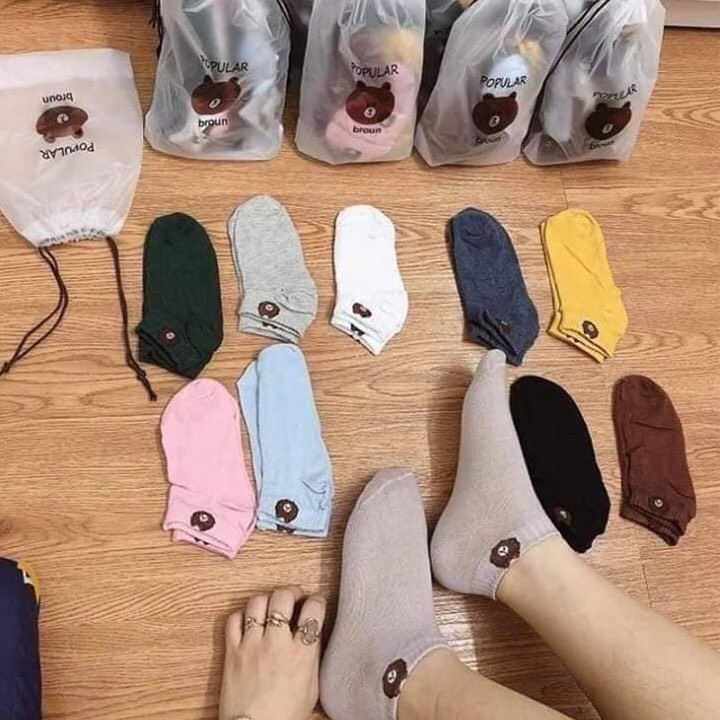 Tất Nữ Cổ Ngắn, Vớ Hình Gấu Co Giãn 4 Chiều Siêu Cute