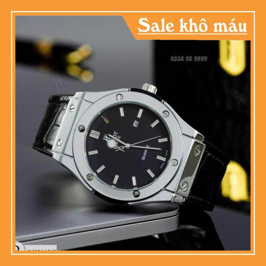 [Free Ship]  ĐỒNG HỒ NAM HUBLOT DÂY DA MTP-STORE