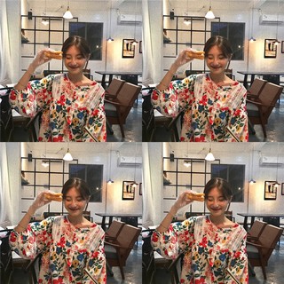 A110-áo sơ mi búp bê hoa dài tay bigsize