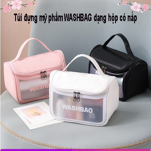 Túi đựng mỹ phẩm, túi washbag trong suốt nhỏ gọn chống nước đi du lịch tiện dụng