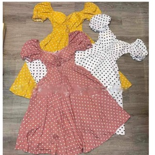 Đầm maxi chấm bi 4 màu