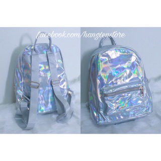 Balo hologram 30×24cm bạc hồng vàng