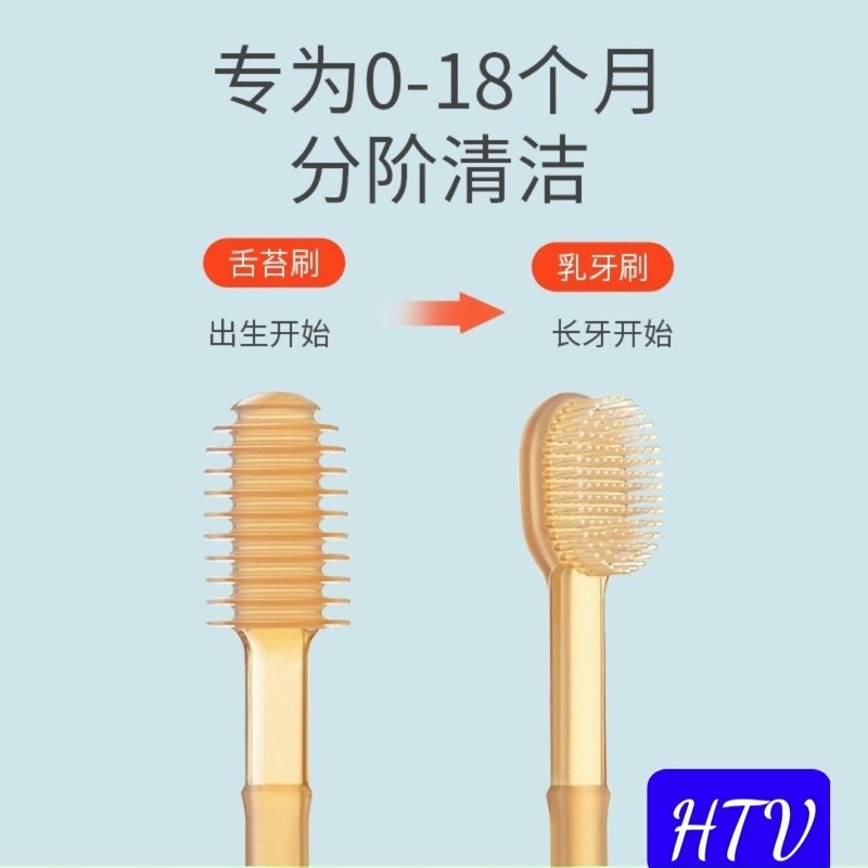 Bộ dụng cụ đánh răng- tưa lưỡi cho bé từ 0-18 tháng