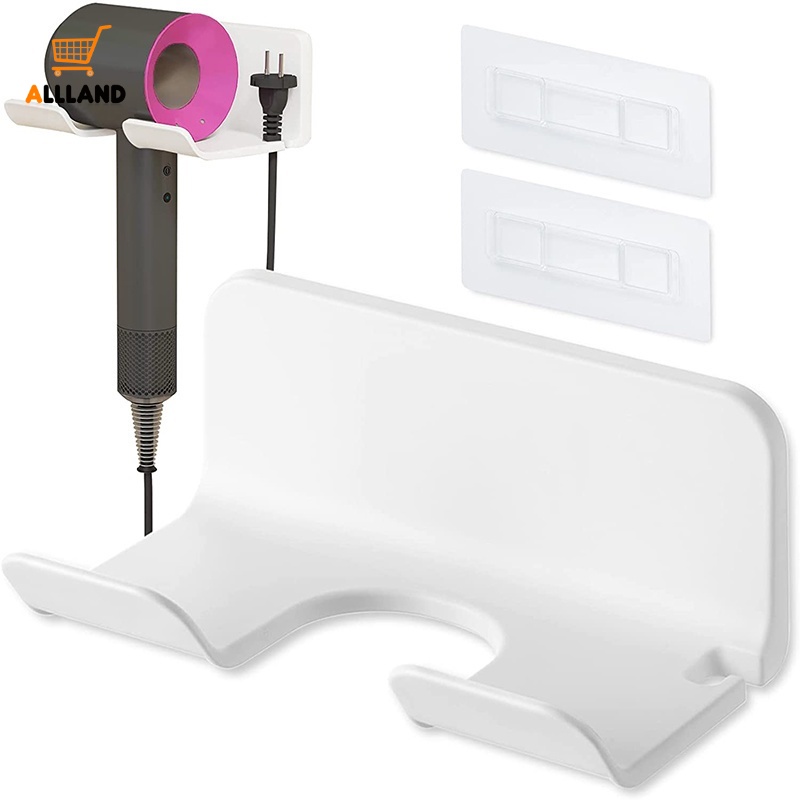 Giá Đỡ Máy Sấy Tóc Gắn Tường Bằng ABS Thiết Kế Đơn Giản Hiện Đại Kèm Ngăn Đựng Đồ Tiện Dụng Cho Nhà Tắm