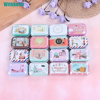 [Withbetin] Hộp Thiếc Mini Hình Chữ Nhật Đựng Trang Sức / Đồng Xu