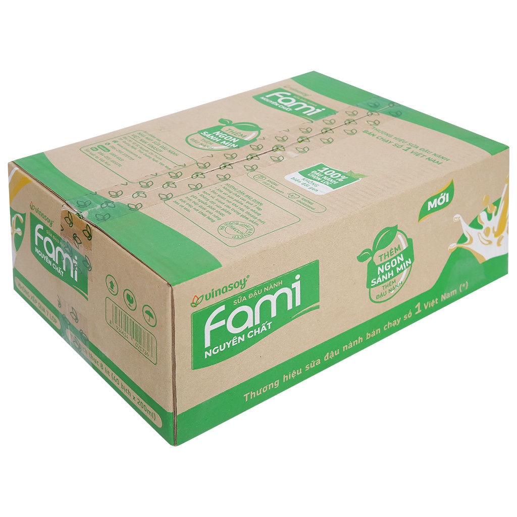 [HSD T5-2022] Thùng 40 bịch sữa đậu nành nguyên chất Fami 200ml
