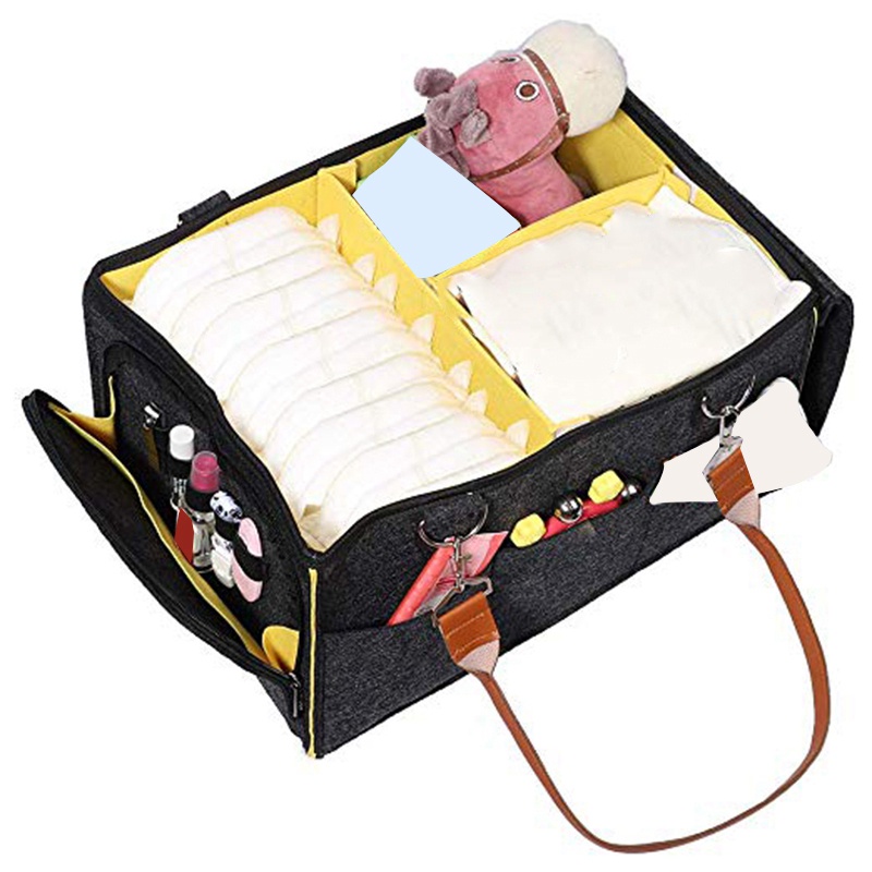 Giỏ đựng đồ dùng thiết yếu/ tã cho bé kích thước nhỏ gọn để trên xe hơi/ mang theo khi đi du lịch