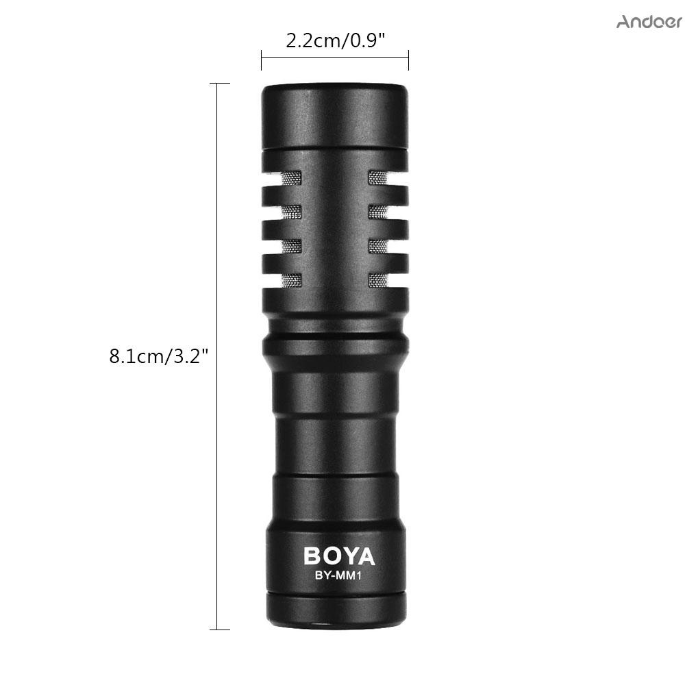 Micro Thu Âm Boya By-Mm1 Mini Giắc Cắm 3.5mm Cho Điện Thoại / Máy Tính Bảng / Máy Ảnh Dslr