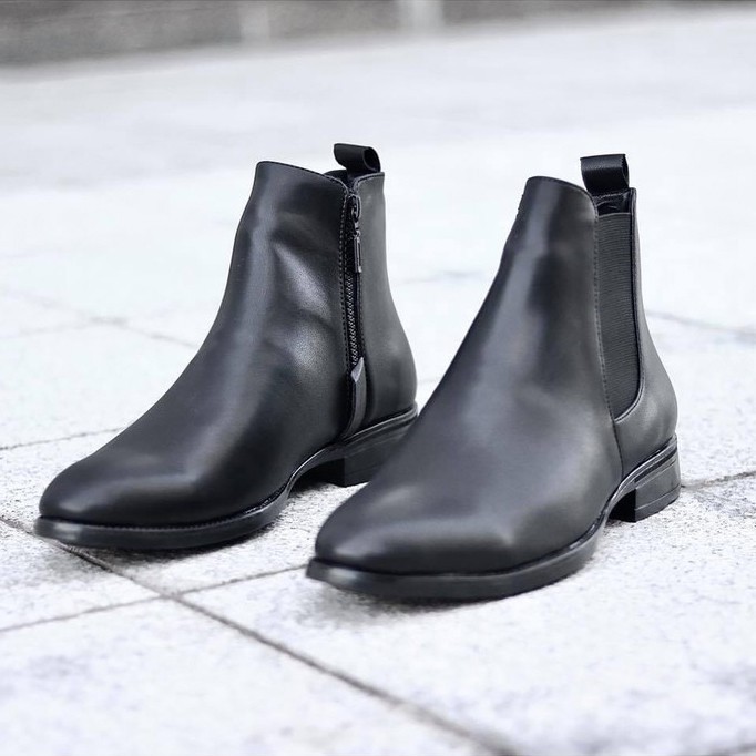 Chelsea Boots khóa - Giày Chelsea Boots da bò - Giày cao cổ nam tăng chiều cao, zip boots khóa dễ sử dụng đế cao su đúc