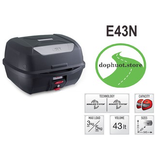 Thùng sau Givi E43 + bộ đế