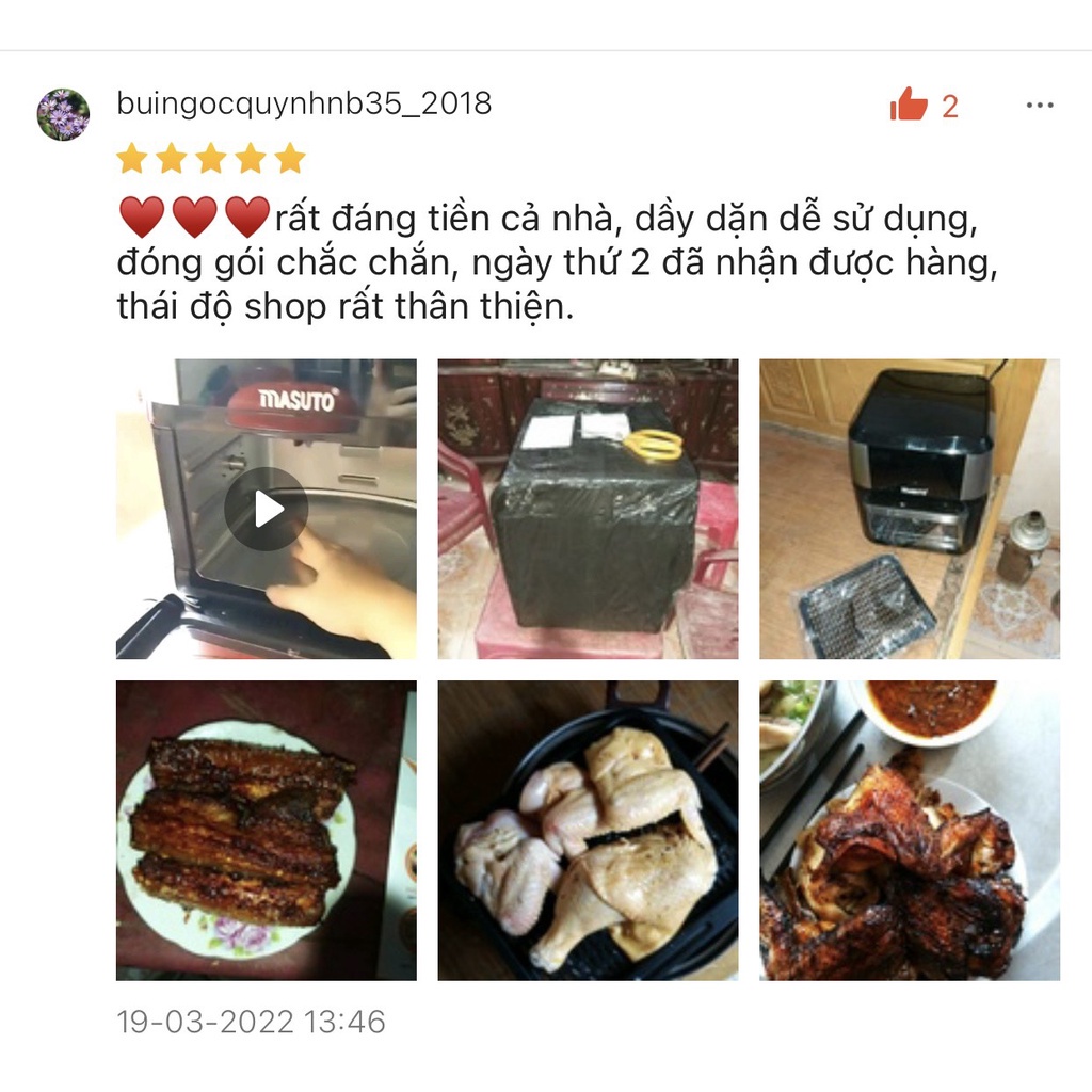 Nồi chiên không dầu Masuto 12L Eatclean LBAF037, 10 chức năng nấu, Tặng 5 phụ kiện đi kèm, công nghệ Nhật Bản
