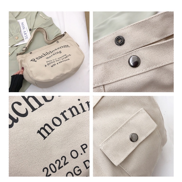 Túi vải Sức Chứa Lớn In Chữ Tiện Lợi Khi Đi Du Lịch