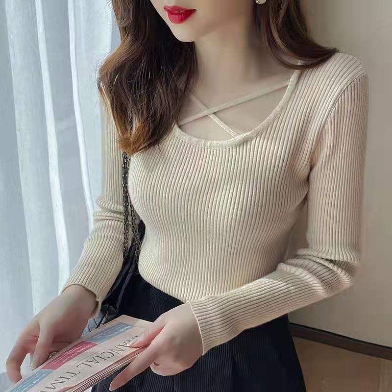 NRVP Áo Sweater Dệt Kim Dài Tay Thiết Kế Mới Thời Trang Theo Phong Cách Hàn Quốc Cho Nữ